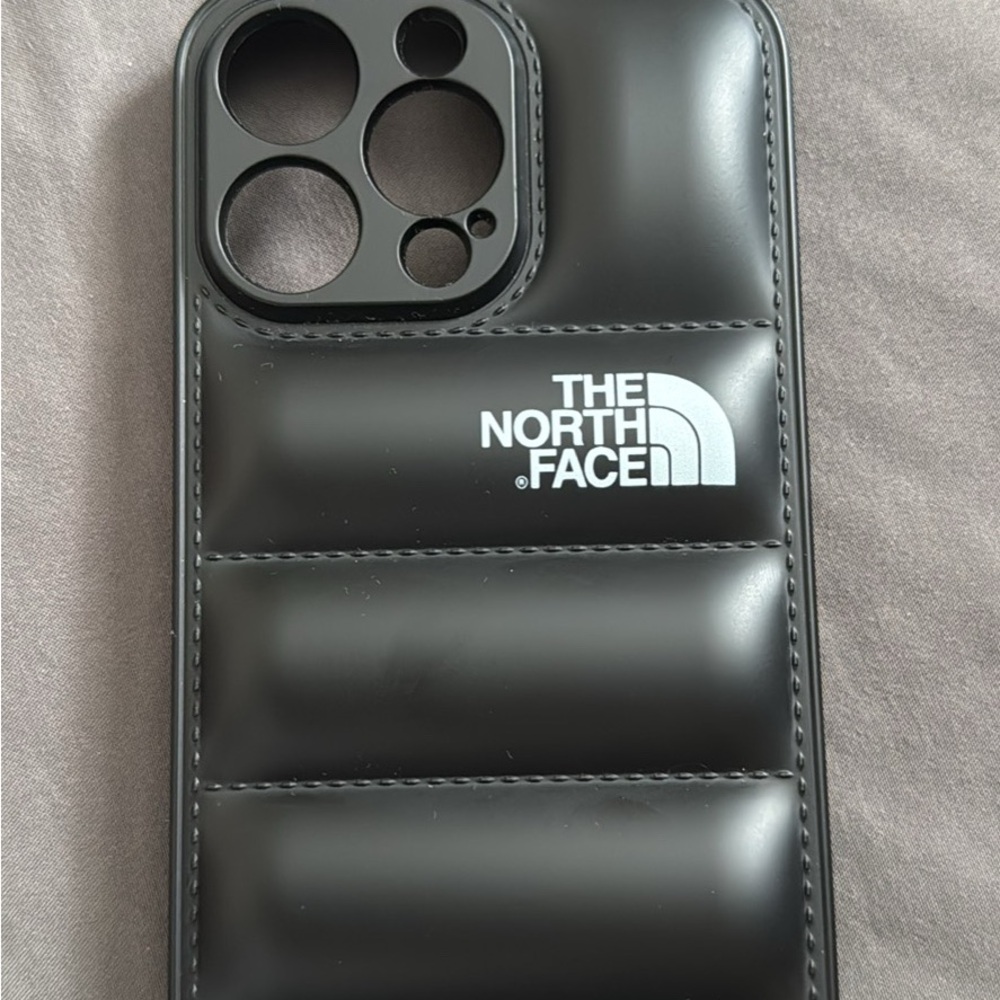 The North Face Black Puffer Phone Case with White Logo